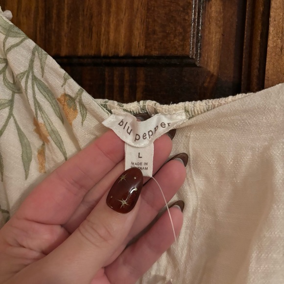 NWT Blu Pepper Cream Floral Maxi Dress - Picture 8 of 8